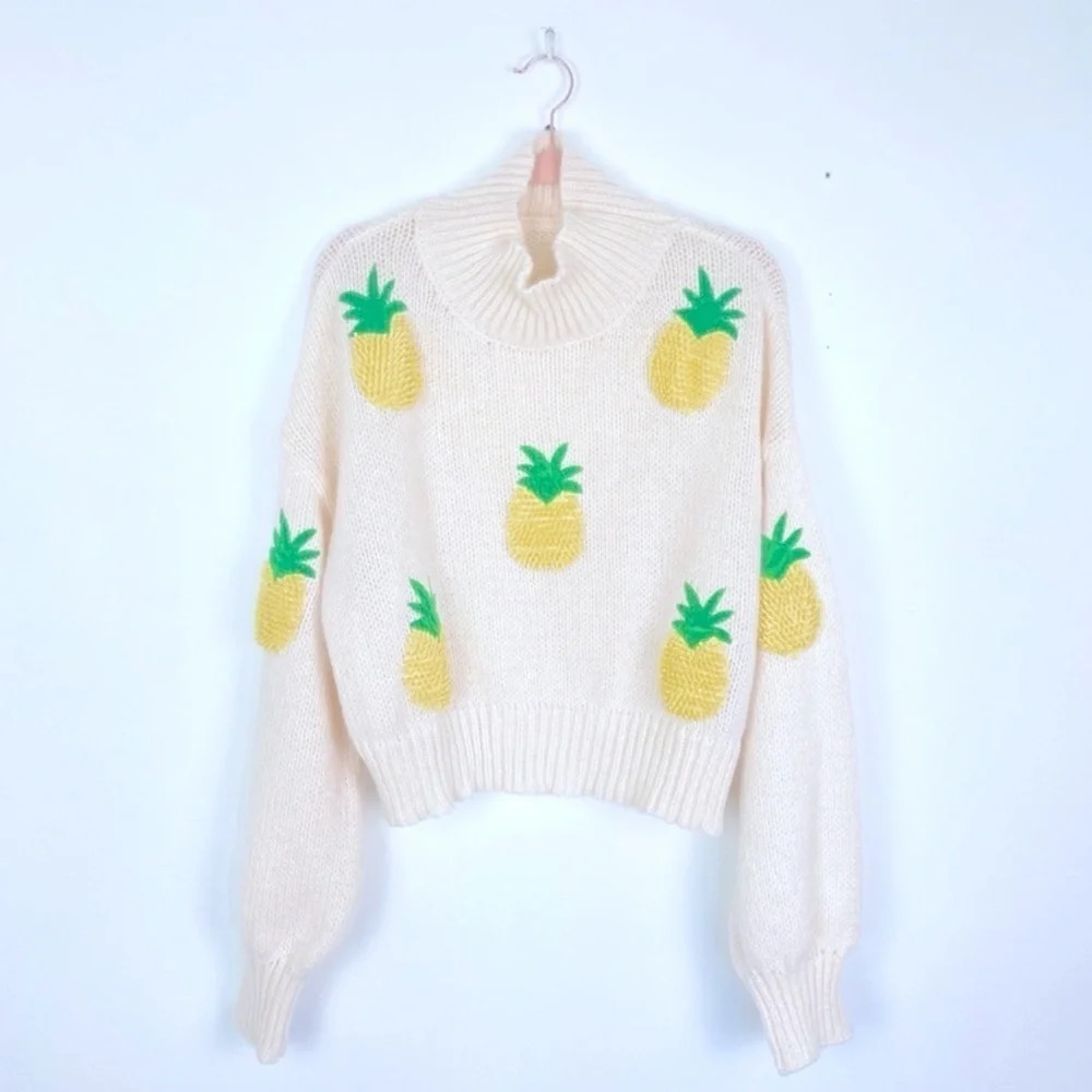 SHEIN 1x  pineapple 🍍 cropped sweater
